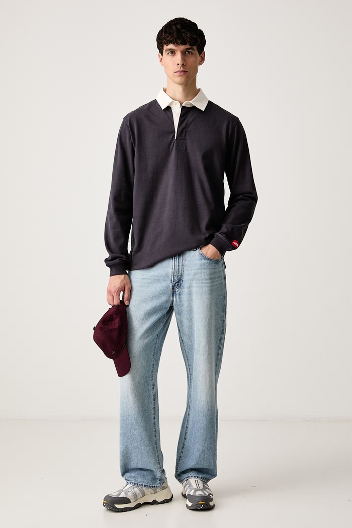 The North Face Longsleeve męski bawełniany RedBox NF0A8HDW0SA1 szary AW26