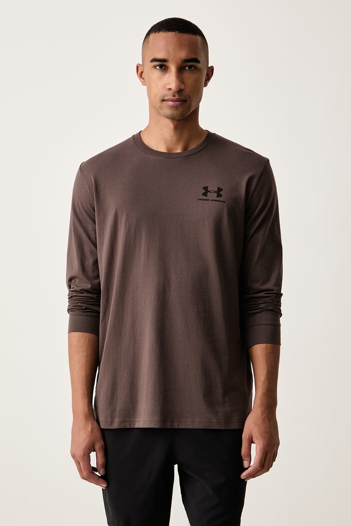 Under Armour Longsleeve treningowy męski z bawełną SPORTSTYLE LEFT CHEST brązowy 1329585.200