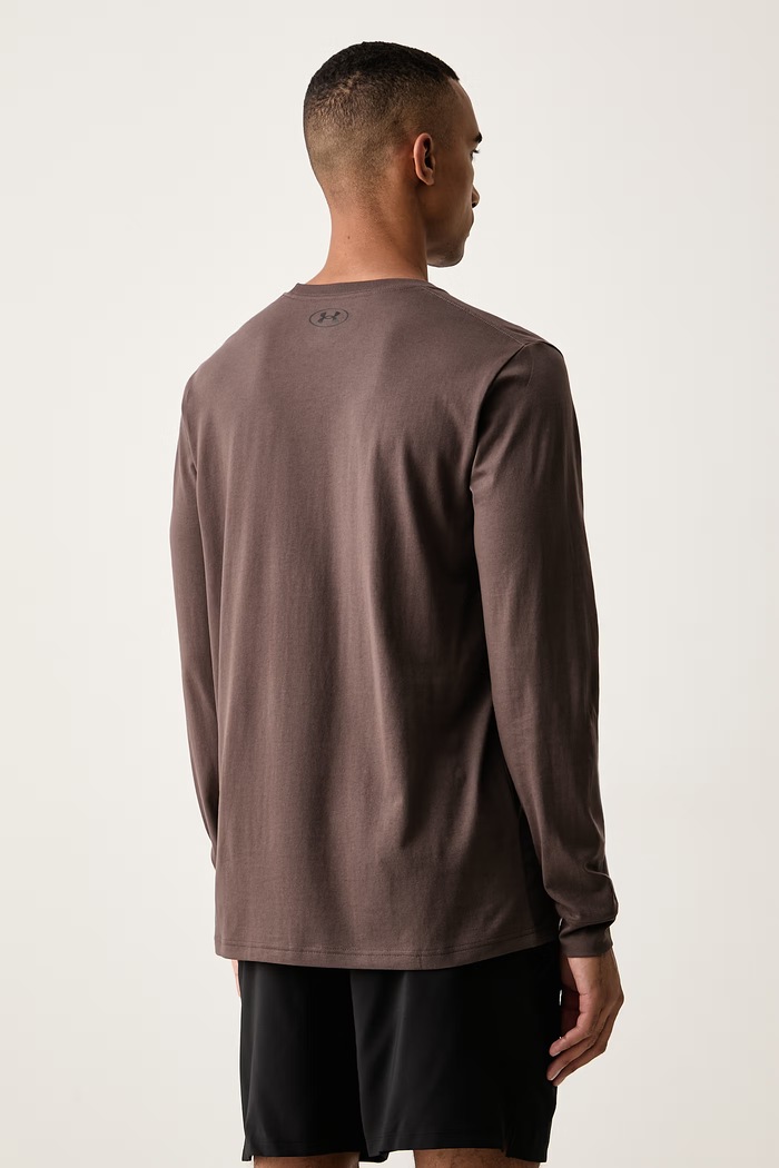 Odzież Under Armour Longsleeve treningowy męski z bawełną SPORTSTYLE LEFT CHEST 1329585.200 brązowy