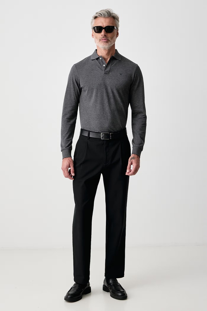 Hackett London Longsleeve męski bawełniany HM5500048 szary AW26