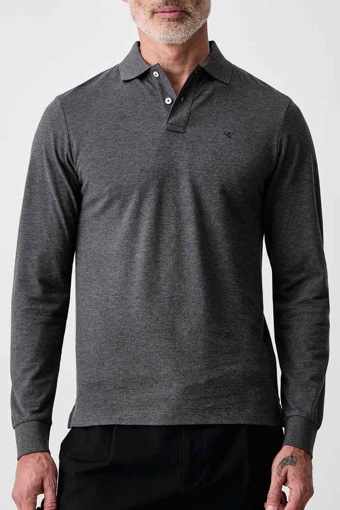 Longsleeve męski bawełniany Hackett London HM5500048 szary