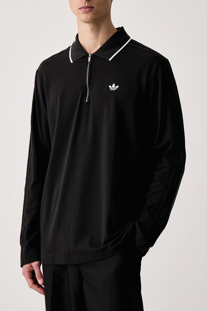 Polo męskie z bawełną adidas Originals KE4133 czarny