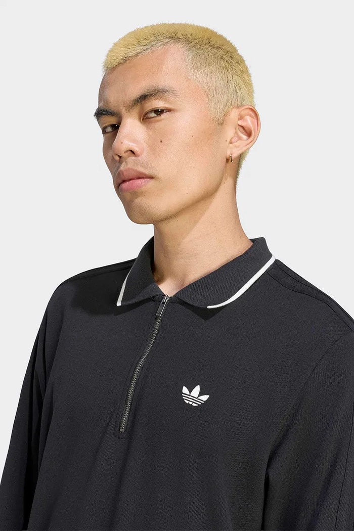 Polo męskie z bawełną adidas Originals KE4133 czarny