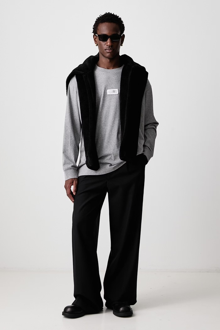 MM6 Maison Margiela Longsleeve męski bawełniany SH0NH0028.M20170 szary AW26
