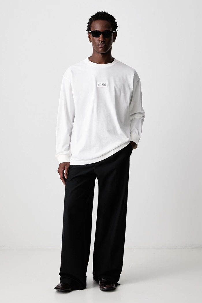 MM6 Maison Margiela Longsleeve męski bawełniany SH0NH0028.M20258 biały AW26
