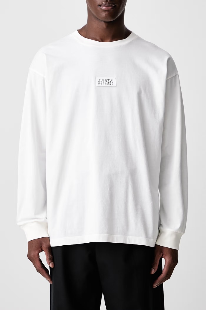 Longsleeve męski bawełniany MM6 Maison Margiela biały SH0NH0028.M20258