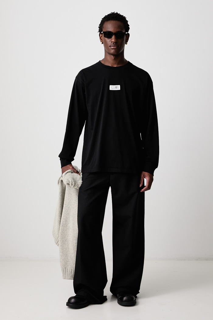 MM6 Maison Margiela Longsleeve męski bawełniany SH0NH0028.M20258 czarny AW26