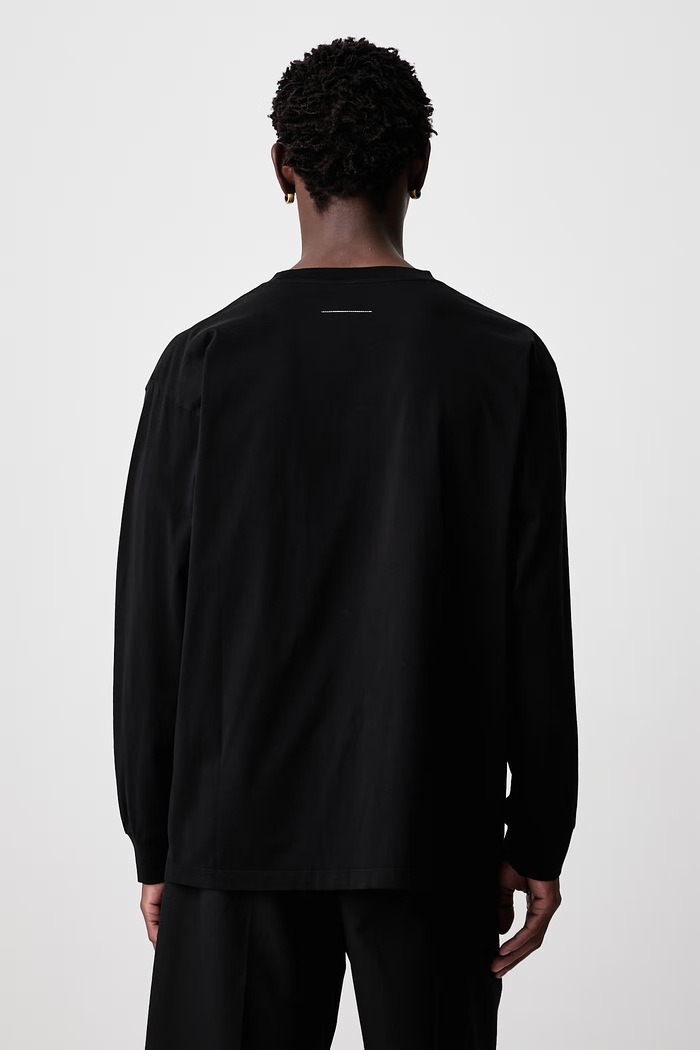 Odzież MM6 Maison Margiela Longsleeve męski bawełniany SH0NH0028.M20258 czarny