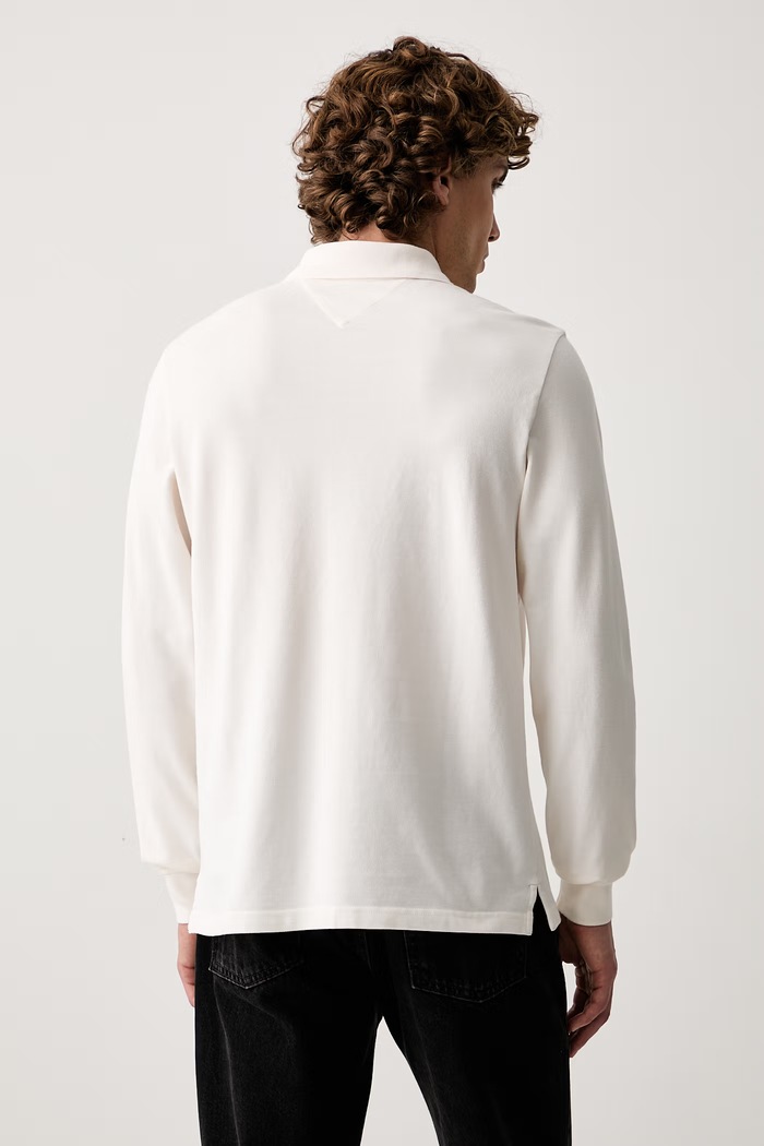Odzież Tommy Jeans longsleeve męski bawełniany DM0DM23630 beżowy