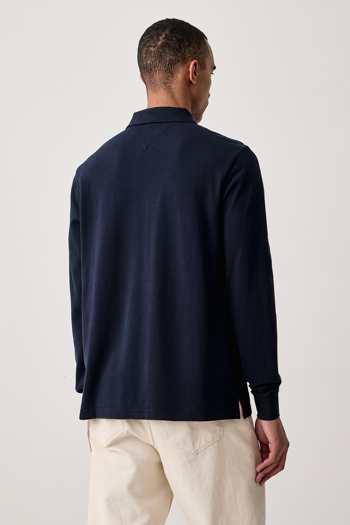 Odzież Tommy Jeans Longsleeve męski bawełniany DM0DM23630 granatowy