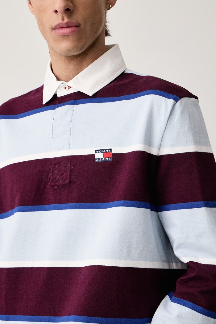 Μακρυμάνικο ανδρικό βαμβακερό Tommy Jeans DM0DM23531 μπορντό