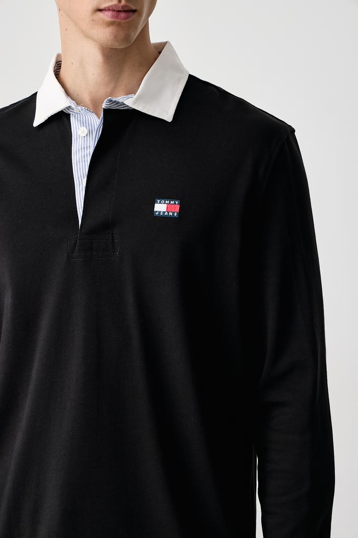 Majica dugih rukava muška pamučna Tommy Jeans DM0DM23070 crna