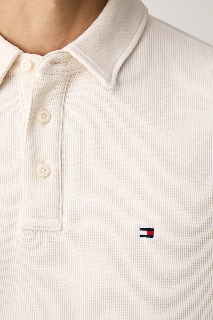 Tommy Hilfiger majica dugih rukava za muškarce od pamuka s elastanom MW0MW44651 bež
