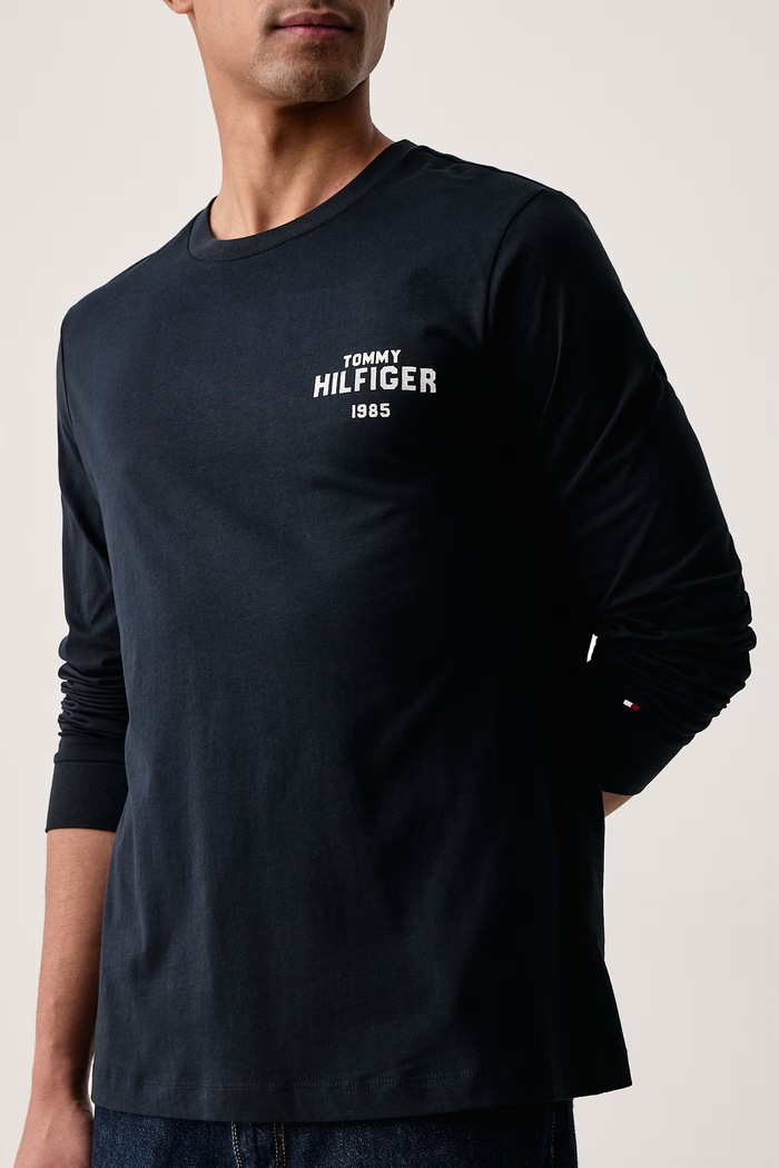 Μακρυμάνικο ανδρικό βαμβακερό Tommy Hilfiger MW0MW44879 σκούρο μπλε