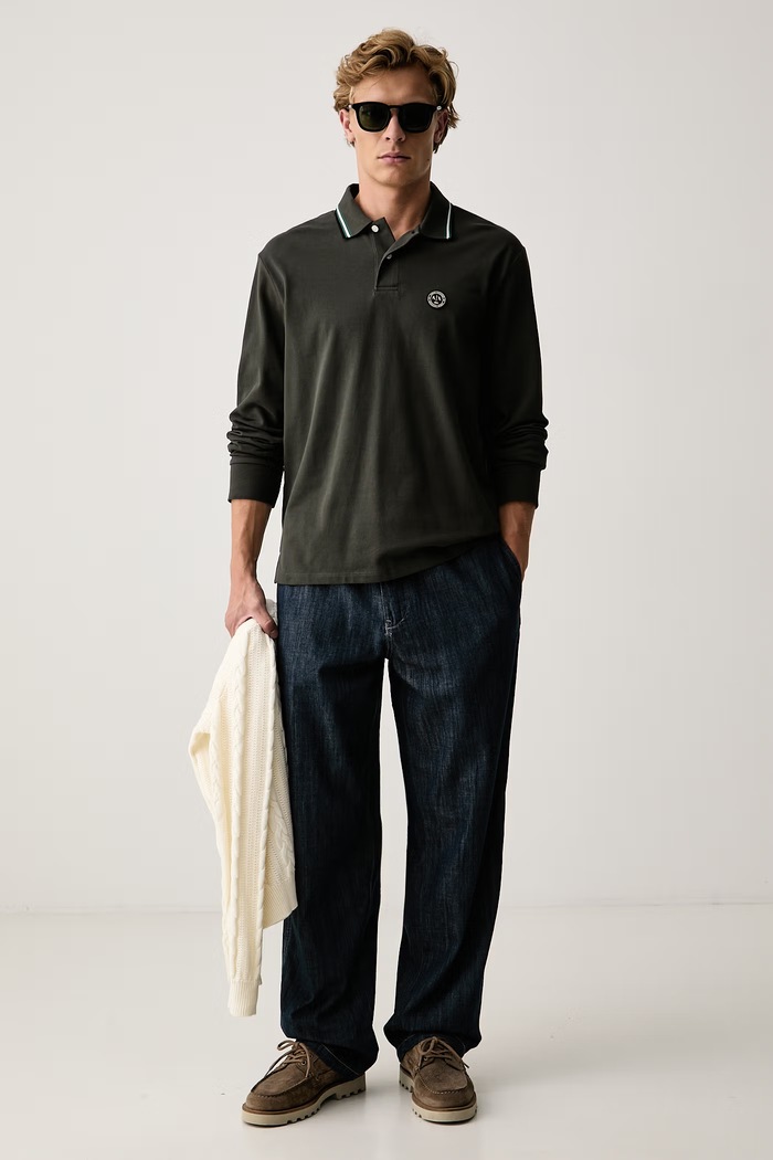 Armani Exchange Longsleeve męski bawełniany XM003427.AF13026 zielony AW26