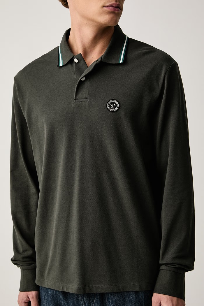 Longsleeve męski bawełniany Armani Exchange XM003427.AF13026 zielony