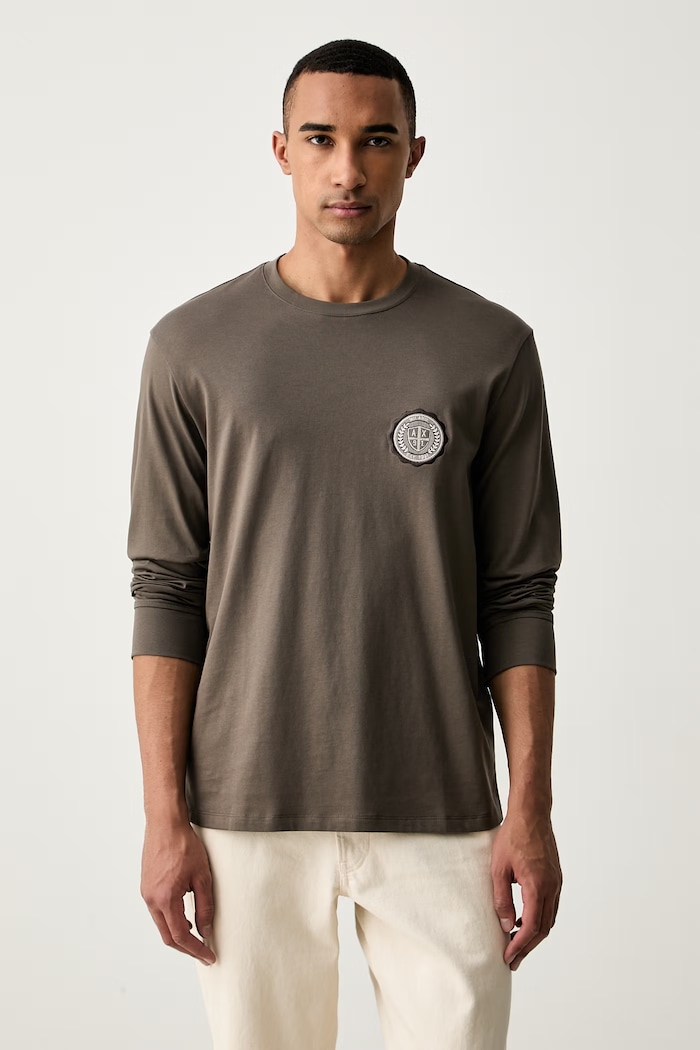 Armani Exchange longsleeve męski bawełniany beżowy XM003076.AF10361