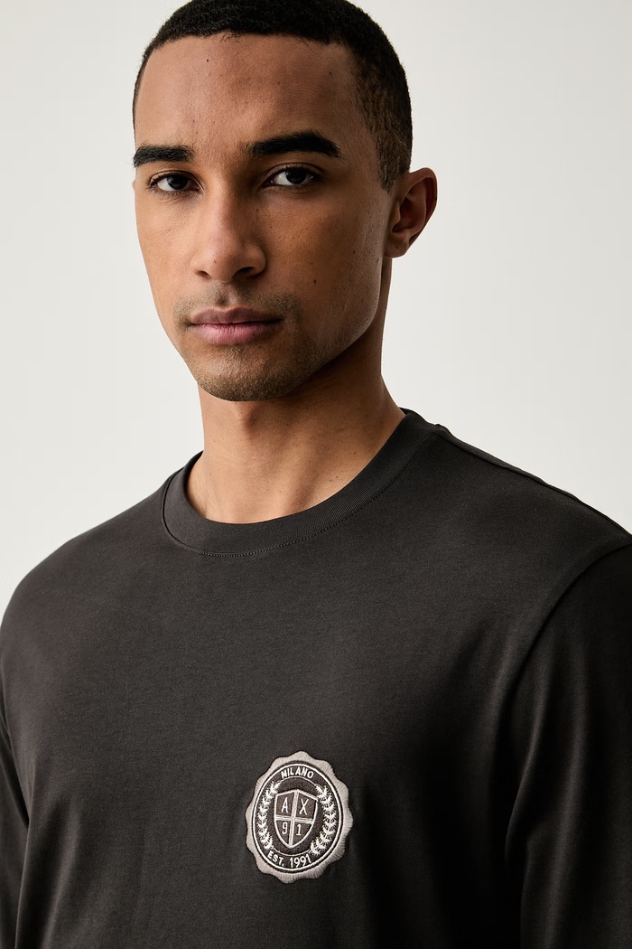 Armani Exchange longsleeve męski bawełniany szary XM003076.AF10361