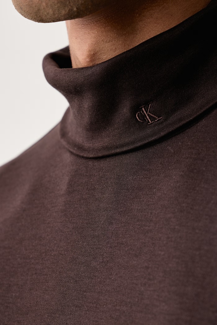 Tričko s dlouhým rukávem pánské bavlněné Calvin Klein hnědá LV04LH215G