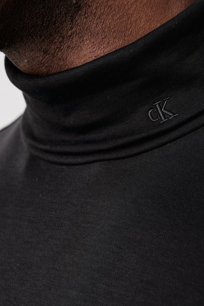 Tričko s dlouhým rukávem pánské bavlněné Calvin Klein černá LV04LH215G