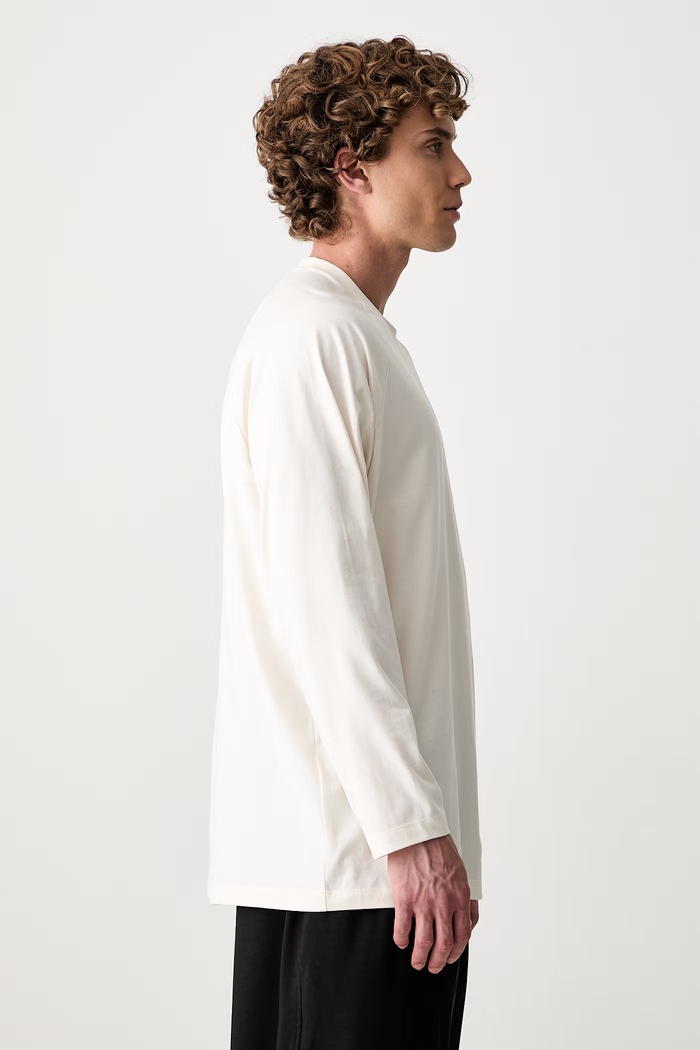 Y-3 OVS GRD 3S LS T longsleeve męski bawełniany beżowy KU2195