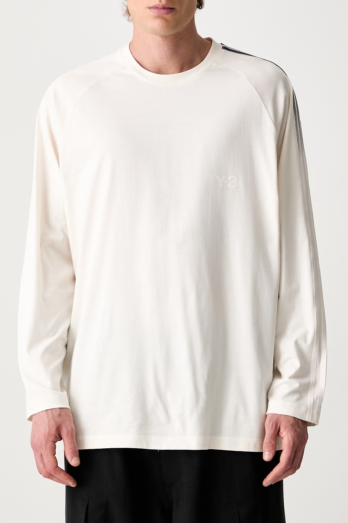 Y-3 OVS GRD 3S LS T longsleeve męski bawełniany KU2195 beżowy