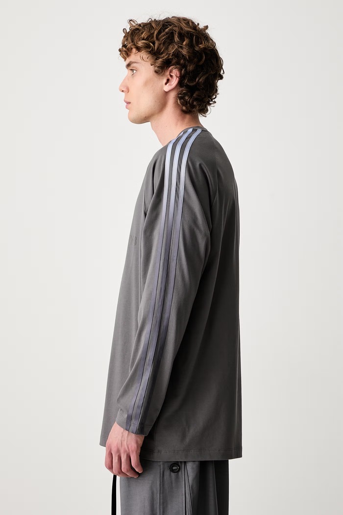 Y-3 OVS GRD 3S LS T longsleeve męski bawełniany KU2194 szary AW26