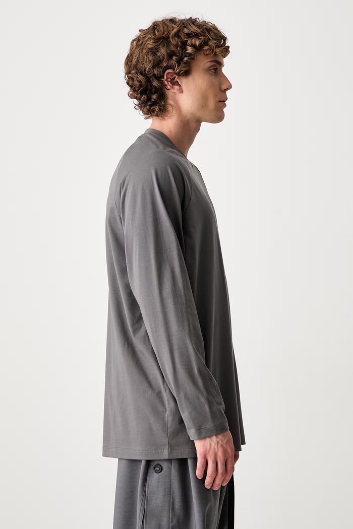 Y-3 OVS GRD 3S LS T longsleeve męski bawełniany szary KU2194