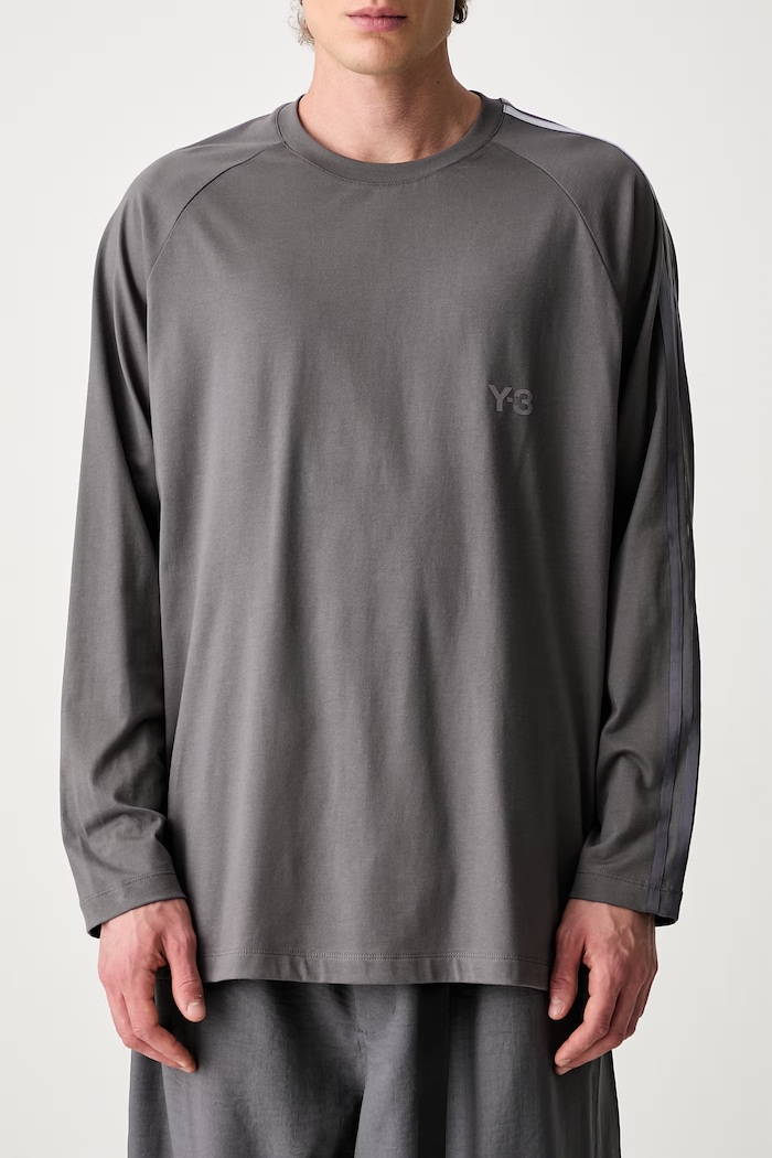 Y-3 OVS GRD 3S LS T longsleeve męski bawełniany KU2194 szary