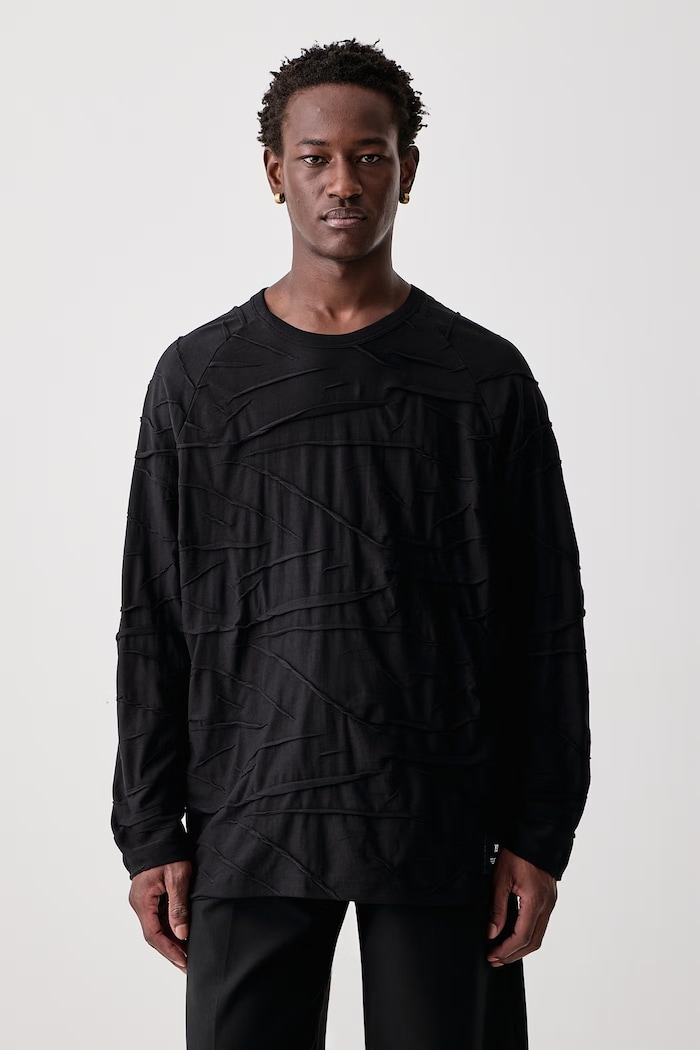 Y-3 PLT OVS LS TEE longsleeve męski bawełniany czarny KT1400