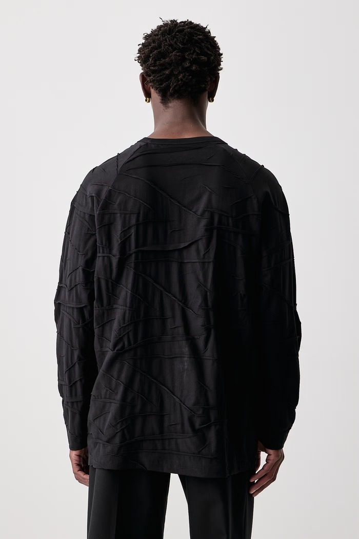 Odzież Y-3 PLT OVS LS TEE longsleeve męski bawełniany KT1400 czarny