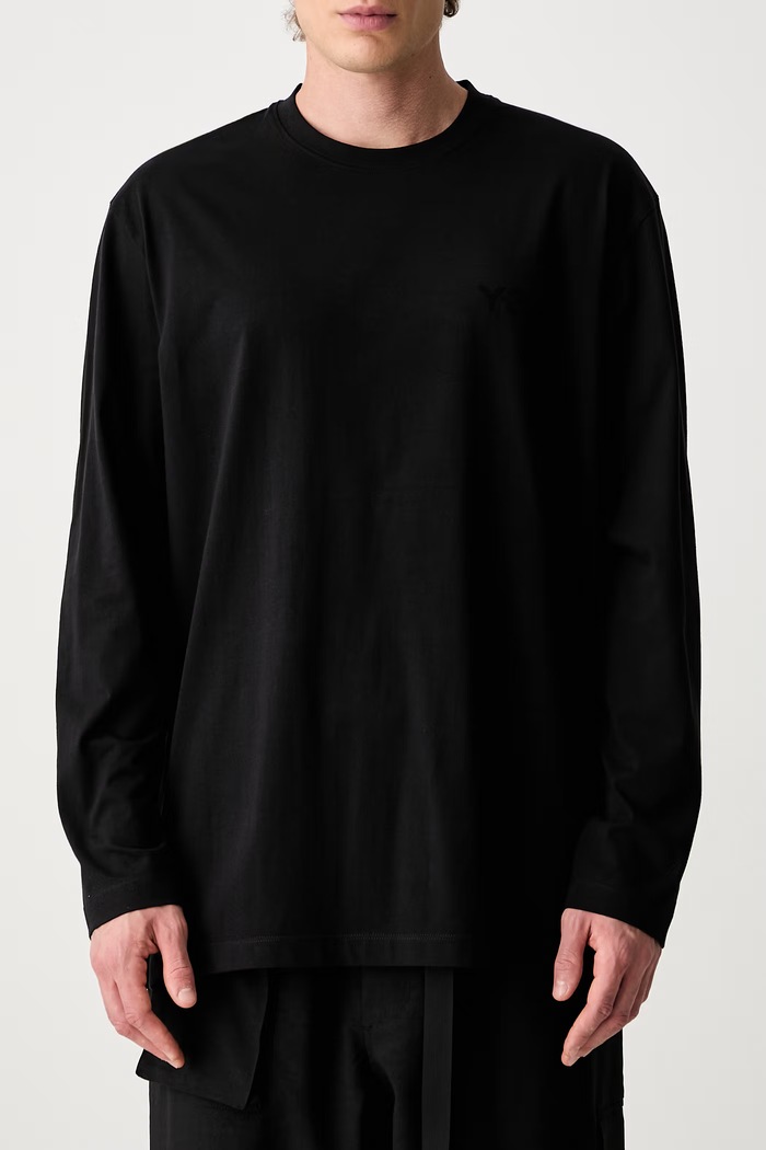 Y-3 U LS TEE longsleeve męski bawełniany czarny KQ9778.M