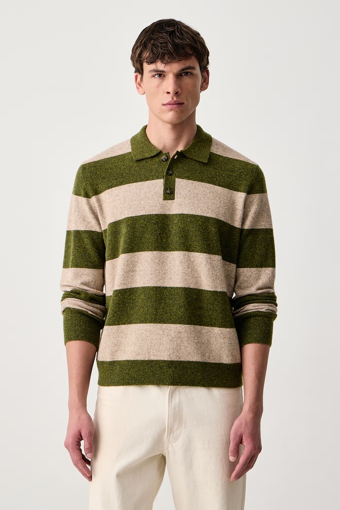 United Colors of Benetton Sweter męski z dodatkiem wełny zielony 1OK9K301Z