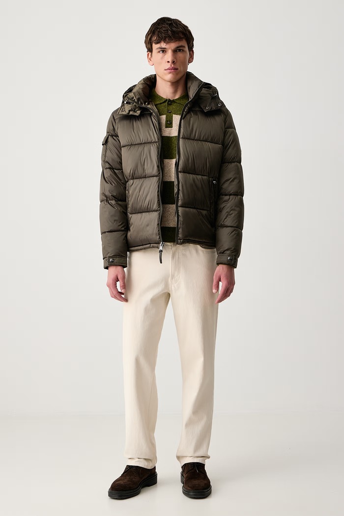 United Colors of Benetton Sweter męski z dodatkiem wełny 1OK9K301Z zielony AW26