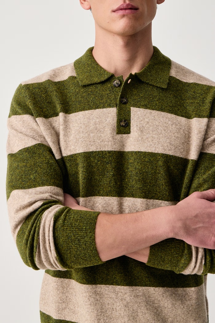 Sweter męski z dodatkiem wełny United Colors of Benetton 1OK9K301Z zielony