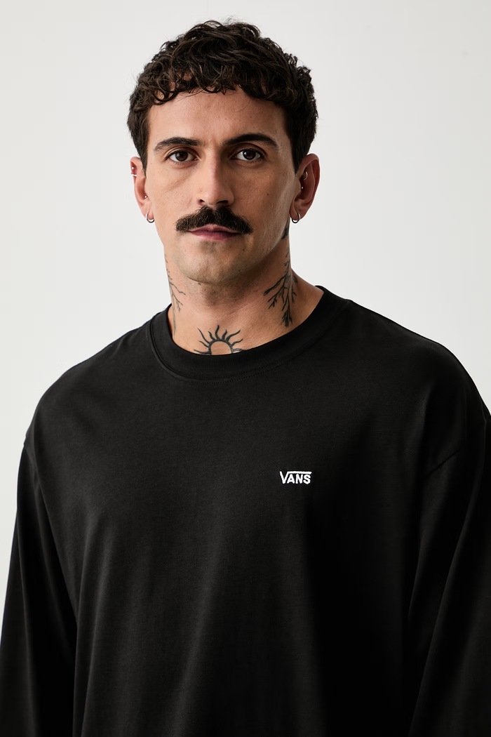 Vans μακρυμάνικο ανδρικό βαμβακερό μαύρο VN0010FJBLK1
