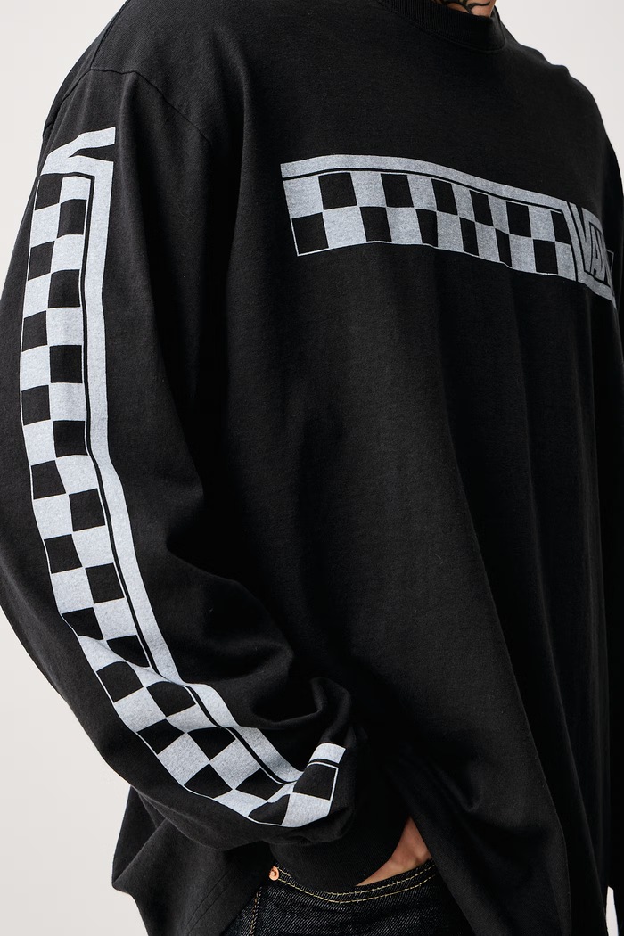 Majica z dolgimi rokavi moška bombažna Vans VN000X2BBLK1 črna