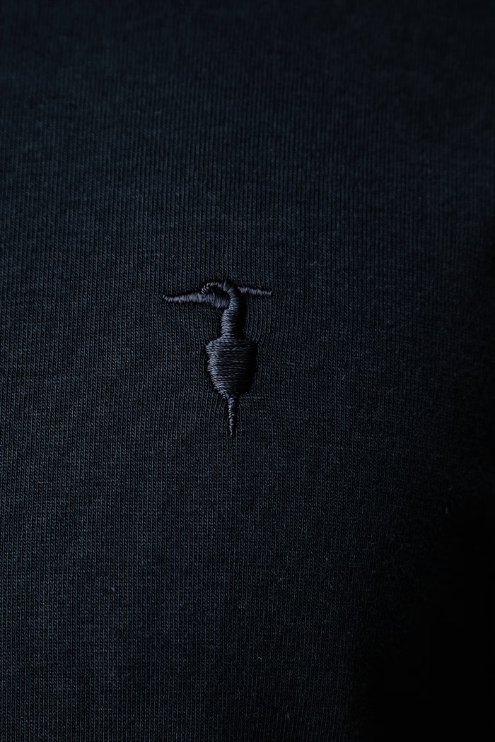 Trussardi longsleeve męski bawełniany z elastanem G0238100040N granatowy