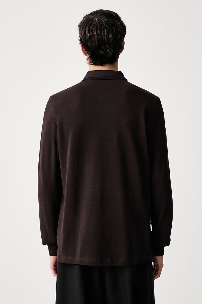 Odzież Fred Perry Longsleeve męski bawełniany M3636.86C brązowy