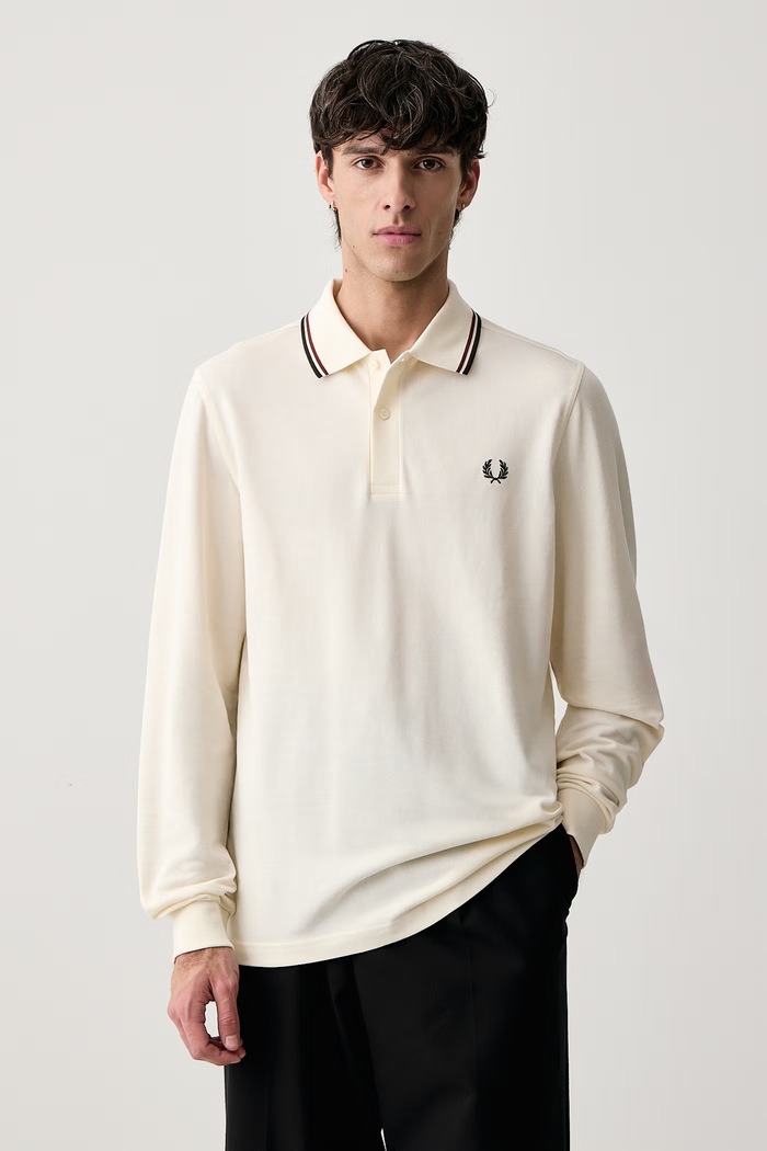 Fred Perry Longsleeve męski bawełniany beżowy M3636.69C