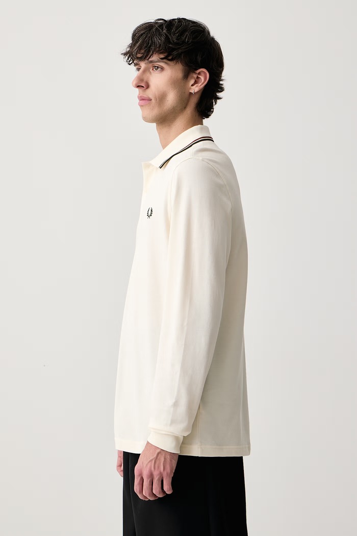 Longsleeve męski bawełniany Fred Perry M3636.69C beżowy