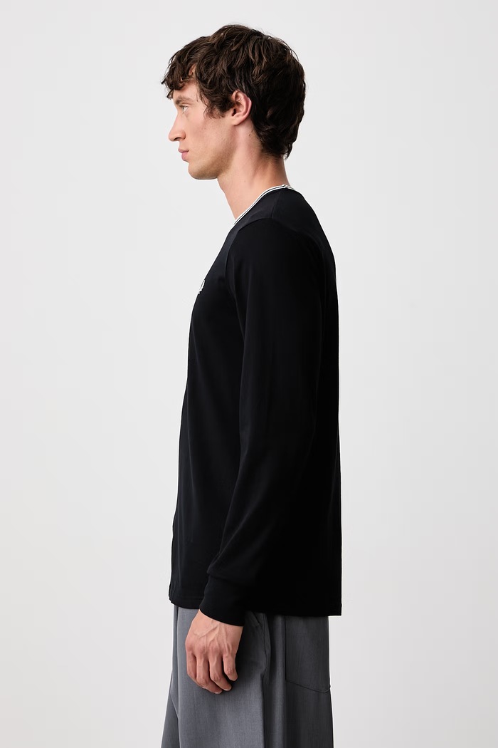 Longsleeve męski bawełniany Fred Perry M9602.R88 granatowy