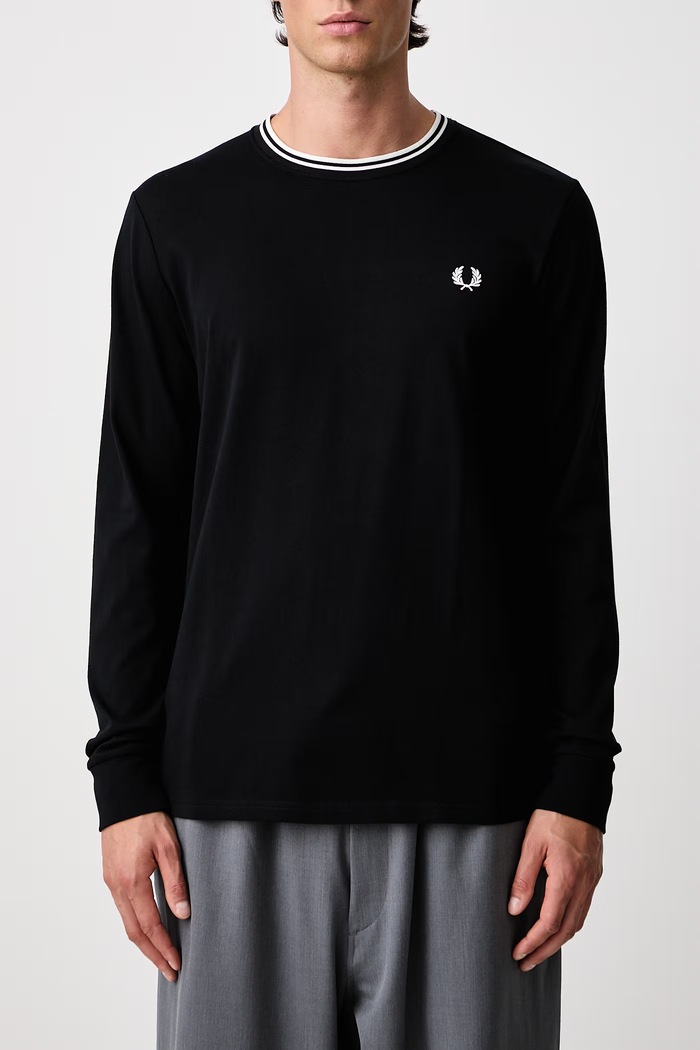 Longsleeve męski bawełniany Fred Perry granatowy M9602.R88
