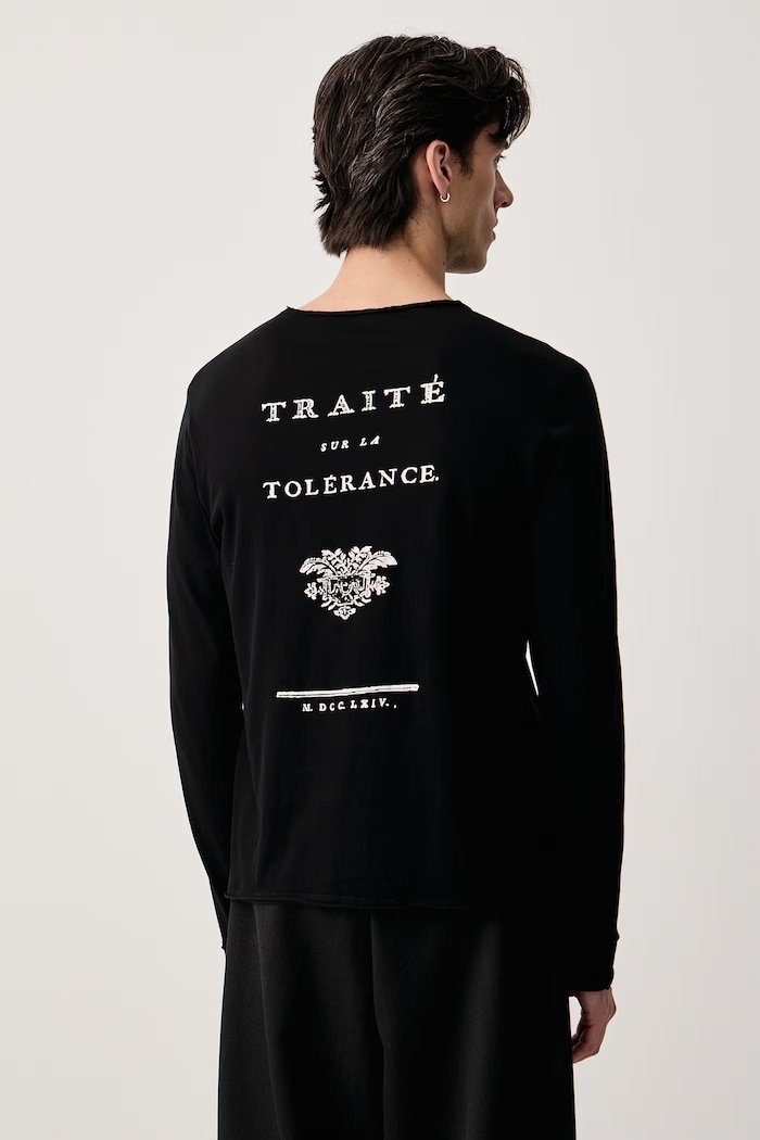 Zadig&Voltaire Μακρυμάνικο ανδρικό βαμβακερό MONASTIR μαύρο JMTN01678