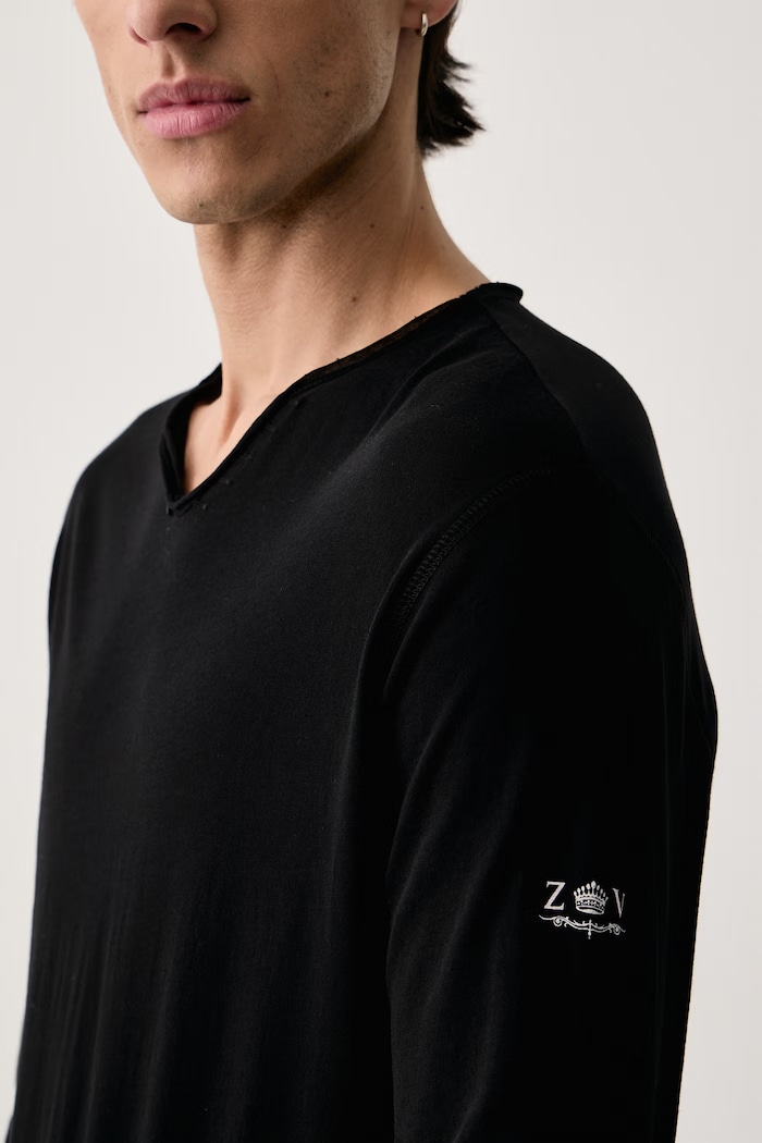Μακρυμάνικο ανδρικό βαμβακερό MONASTIR Zadig&Voltaire JMTN01678 μαύρο