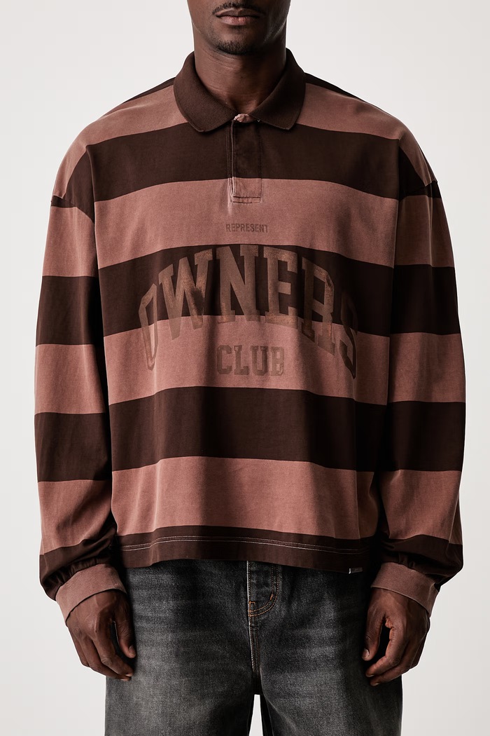 Represent longsleeve męski bawełniany OCM100089 brązowy