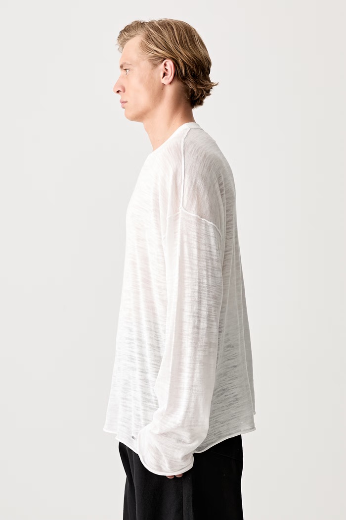 Longsleeve męski bawełniany MLM100727 biały AW26