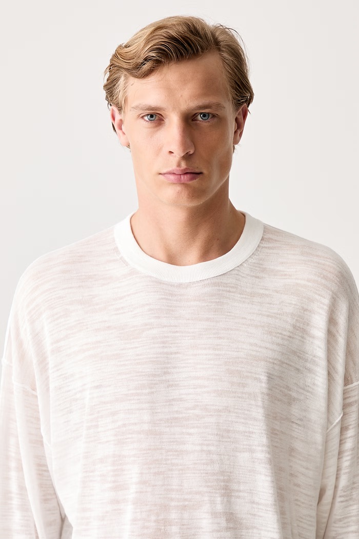 Longsleeve męski bawełniany biały MLM100727