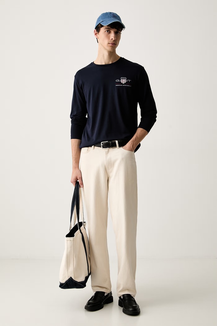 Marc O'Polo longsleeve męski bawełniany 5000012354 granatowy AW26