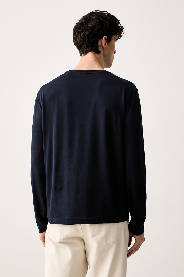 Odzież Marc O'Polo longsleeve męski bawełniany 5000012354 granatowy